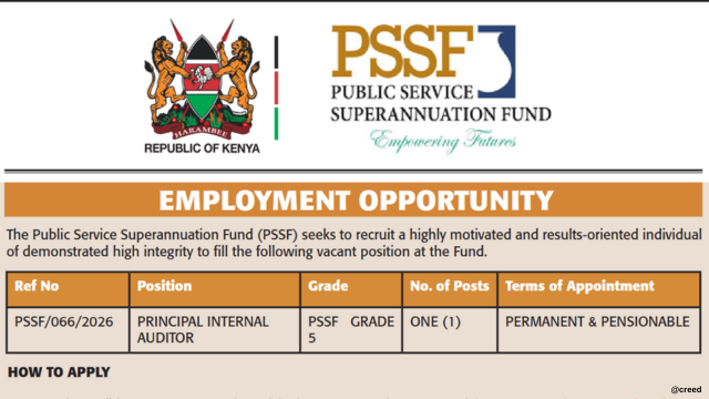 PSSF Principal Internal Auditor Vacancy 2026